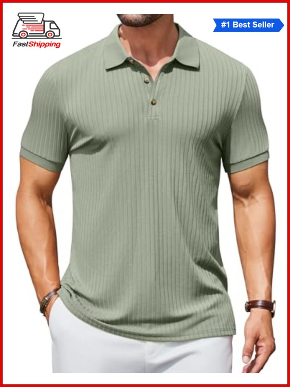 ✨ COOFANDY Men's Textured Slim Fit Short Sleeve Polo Golf Shirt